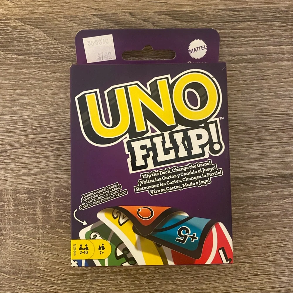 Mattel UNO Flip! Card Game - Purple and Multicolor